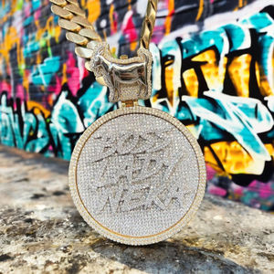 Men's Iced 925 <b>Silver</b> Big Circle Moissanite Diamond Letter Pendant Goat Bail Custom <b>Name</b> Initial Hip Hop Style for Rapper Party - Product Image 5