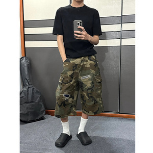Nouveau <span class=keywords><strong>short</strong></span> cargo <span class=keywords><strong>homme</strong></span> été 2026 – Qualité supérieure, coupe ample, multi-poches, style rétro décontracté, en <span class=keywords><strong>jean</strong></span> délavé coupe droite - Product Image 2