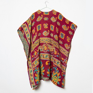 Best Quality Handmade <b>Kantha</b> Stitch Cotton Vintage Kaftan Cotton <b>Kantha</b> Quilted Women's Winter Wear Dresses - Product Image 4