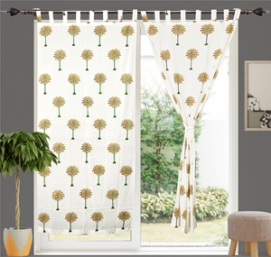 Indian Hand Block Printed Curtains Flower Buta Printed Bohemian Curtains for Living Room - Product Image 2