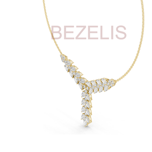 <b>Lab</b> Grown Diamond Necklace Statement <b>Botanical</b> Leaf Pendant VVS VS Clarity Sophisticated Luxury Jewelry - Product Image 2