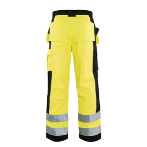High Visibility Yellow <b>Work</b> <b>Pants</b> With Reflective Stripes And Multiple Pockets For Safety Wear - Product Image 5