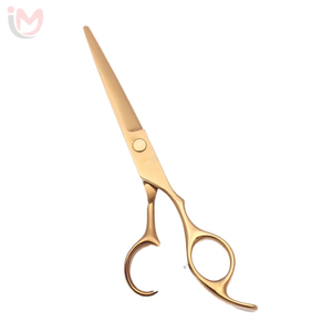 Tijeras de Peluquería Profesionales de Acero Inoxidable de 5.5" y 6" para Adelgazar el Cabello, Color Dorado - Product Image 1