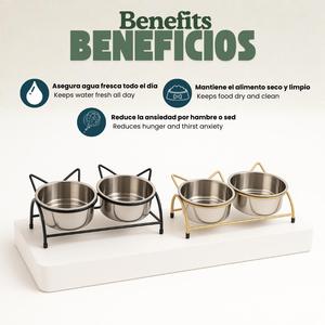 ชามสแตนเลสสำหรับสัตว์เลี้ยงยี่ห้อ Yommy ป้องกันการลื่นและหก ดีไซน์กันลื่น ทำความสะอาดง่าย สำหรับสุนัขและแมว - Product Image 5