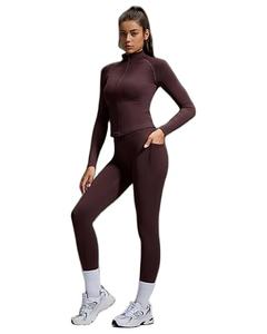 Ensembles de sport pour femmes : Leggings sculptants et veste zippée assortie avec poches – Tenues de gym - Product Image 1