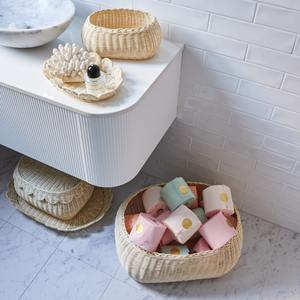 ชุดกล่องหวายลายสแกลลอป ตะกร้าเก็บของเล่นและเสื้อผ้า กล่องฝาปิดสานมือ สำหรับจัดระเบียบห้องเด็ก - Product Image 6