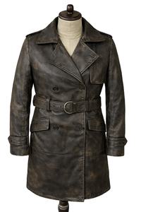 เทรนด์แฟชั่นใหม่มาแรง เสื้อโค้ทหนังสีดำสไตล์วินเทจทรงยาวสำหรับผู้หญิงไซส์พลัส อุ่นสบายสำหรับฤดูหนาว พร้อมโลโก้สั่งทำ - Product Image 2