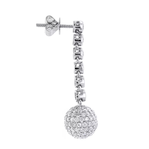 Luxury Women <b>Diamond</b> Drop <b>Earrings</b> Pave Ball <b>Dangle</b> Round Brilliant Cut Wedding Jewelry - Product Image 2