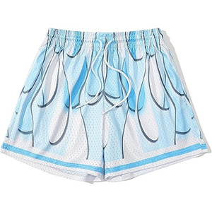 Shorts de sport en coton et polyester pour hommes, taille élastique, couleur unie, pour le fitness et la gym - Product Image 1