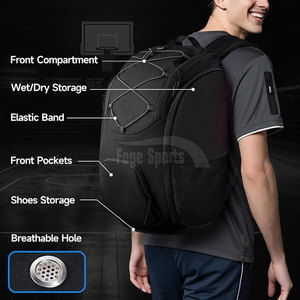 Mochila de Baloncesto Cómoda para Viajes con Cierre de Cremallera Resistente y Espacio Adicional para Ropa y Accesorios - Product Image 6