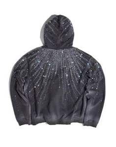 Sweat-shirts à capuche style Bling avec strass pour hommes – Vente en gros, couleur personnalisée, confortables et respirants, avec fermeture éclair, pour la mode urbaine - Product Image 2