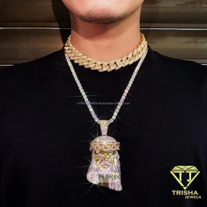 จี้เพชรโมอิสซาไนต์ 3 มิติ แบบละเอียด พร้อมตัวล็อกแบบ Iced Bail และเครื่องประดับฮิปฮอปสุดหรูทำจากเงินแท้ 925 - Product Image 3