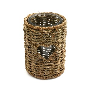 Hand-weaving natural seagrass <b>glass</b> cover cheapest cost sea grass cup holder <b>straw</b> mug sleeves - Product Image 2
