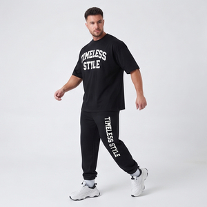 Ensemble de survêtement deux pièces pour homme : T-shirt et pantalon de sport imprimés pour l'entraînement - Product Image 3