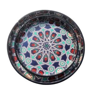 Bandeja de servicio de madera decorativa hecha a mano, accesorios de mesa impresos personalizados para catering, servicio de comida a granel - Product Image 1