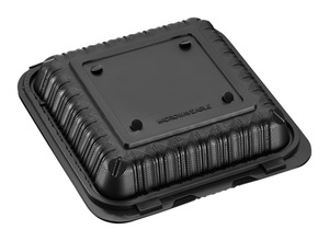 Contenant jetable à clapet de 7 pouces, enrichi en minéraux, avec charnière et double languettes avant, ventilé, micro-ondable, sans BPA, pour plats à emporter - Product Image 5