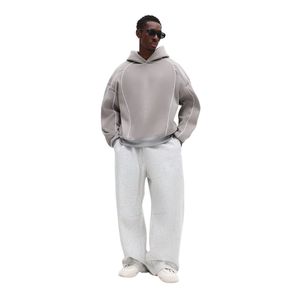 OEM Custom Men's Winter Oversized Contrast Pipping Digital Printing <b>Hoodie</b> with Custom Logo Reverse <b>Stitch</b> Pullover Ribbed Cuff - Product Image 6