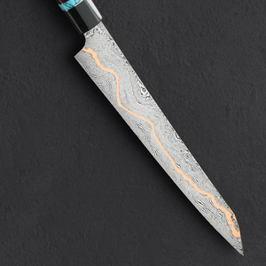 Couteau de boucher artisanal en cuivre damas de qualité supérieure avec manche en bois durable pour la découpe de viande, le façonnage et les tâches de cuisine - Product Image 4