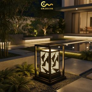 Lámpara de Pared Cuadrada Moderna y Elegante para Exteriores, Decorativa, Impermeable, para Jardín, AC 200V E27 IP65, Acero Inoxidable Negro - Product Image 6
