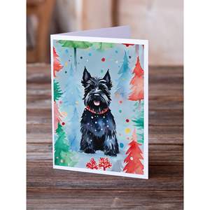 Scottish Terrier Whimsical A7 Christmas Greeting Cards Pack of 8 Blank Note Cards with <b>Envelopes</b> <b>5x7</b> Size - Product Image 2