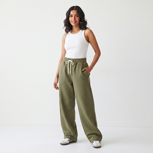 Pantalones de chándal de forro polar de longitud completa para mujer, informales, con cordón en la cintura, 100% algodón, cintura alta, 450GSM, para invierno, estilo urbano - Product Image 6