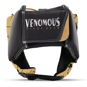 Casque de boxe en cuir Venomous Golden Line pour MMA et Muay Thai, protection durable pour le sparring - Product Image 4