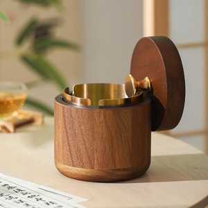 Cenicero de Madera Artesanal con Vetas Naturales del Madera - Product Image 3