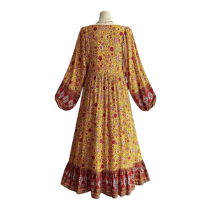 Vestido largo con estampado floral para mujer, estilo línea A con lazo frontal - Product Image 4