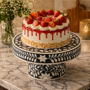 Support à gâteau artisanal en bois nacre, 6 pièces, assiettes et plats au chocolat, décor pour la maison, plateau à cadeau, décoration de mariage - Product Image 5