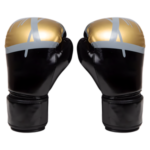 The Leather Alchemy Boxing <b>Gloves</b> Black Gold Foil Print Lace-<b>up</b> Full Finger Adult Boxing Gear - Product Image 6