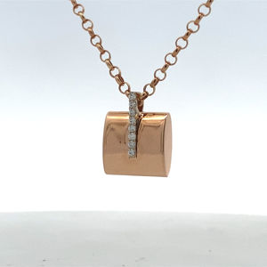 Collar con Colgante de Diamante Real en Oro Rosa de 18K - Collar con Diamante Natural VVS Certificado por IGI - Product Image 5