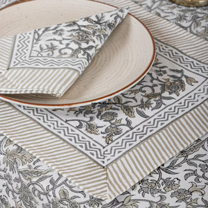Indian Handmade Premium Quality Eco-friendly Printed Floral Pattern Cotton <b>Table</b> <b>Cover</b> Modern Style Customizable for Wedding Use - Product Image 5
