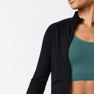 <b>Womens</b> Full Zip Knitted Sports <b>Jacket</b> Long Sleeve Gym Workout Running Yoga Fitness Stretch Soft Breathable Quick Dry Coat - Product Image 3
