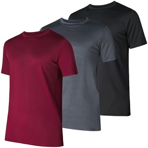 T-shirts pour hommes en maille, col rond, personnalisables, décontractés, respirants, à séchage rapide, pour la gym - Product Image 1