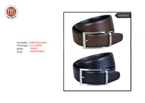 Cinturón de Cuero Reversible de Lujo con Acabado Mate Pequeño - Elegante Cinturón Formal de Negocios para Hombre - Product Image 4