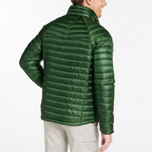 Veste matelassée verte pour homme avec col montant et fermeture éclair, coupe-vent, décontractée, pour l'extérieur, saison automne, en polyester - Product Image 5