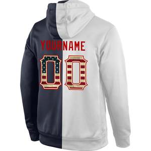Sweat-shirt à capuche personnalisé pour homme, imprimé drapeau américain, couleur contrastée, nom et numéro personnalisés, vêtements de sport décontractés - Product Image 3