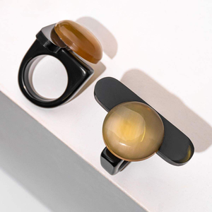 Bague en corne de buffle naturelle faite à la main, écologique, polie, pour fêtes, personnalisable, anniversaire, couleur tendance, prix d'usine - Product Image 5
