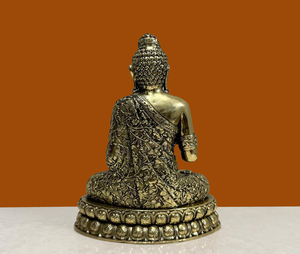 Nirmala Handicrafts Handmade Brass Buddha <b>Statue</b> Wax Casting Meditating Buddha Idol Rajasthan for Home Temple Tabletop Decor - Product Image 3