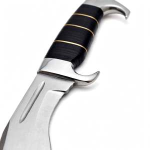 Outil utilitaire d'extérieur à lame fixe incurvée en acier au carbone forgé à la main avec manche empilé - Product Image 4