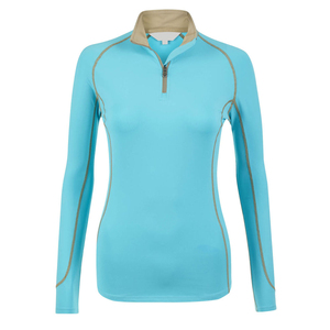 Camiseta térmica premium para mujer, con cremallera corta, para equitación, suave, elástica, para entrenamiento. - Product Image 4