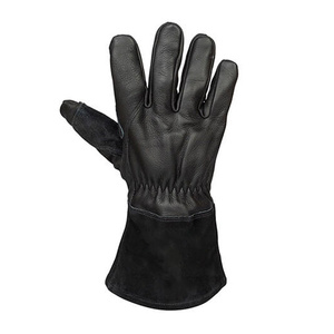 Gants de soudage TIG en cuir de vachette pleine fleur et croûte, qualité supérieure, résistants à l'abrasion et à la chaleur, pour la lutte contre les incendies et le barbecue - Product Image 4
