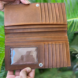 กระเป๋าคลัทช์หนังวัวมีเครื่องมือแกะสลักมือมาใหม่กระเป๋าเงินหนังสไตล์ตะวันตกอเนกประสงค์ - Product Image 5