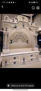 Inlay Design Marble <b>Mandir</b> for Apartment Marble Temple with Semi Precious Stone Inlay Traditional Marble Carved Temple India - Product Image 4