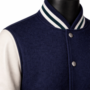 Nueva Chaqueta Varsity de Moda al por Mayor para Hombre, Personalizada, de Dos Tonos, Mezcla de Lana, Estilo Letterman, con Botones a Presión en la Parte Delantera - Product Image 4