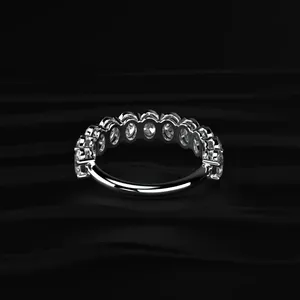 Anillo de media eternidad con diamantes cultivados en laboratorio de corte ovalado, engaste tipo cesta, banda de amor clásica Grace Classic, de proveedor y fabricante indio. - Product Image 4