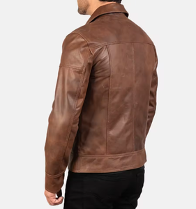 แจ็คเก็ตหนังทรงสลิมแบบยูนิเซ็กซ์ คอตั้ง ปิดด้วยซิป สไตล์ไฮสตรีท อุ่นสบายสำหรับฤดูหนาว รับผลิตแบบ OEM และขายส่ง - Product Image 3