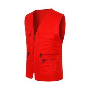 Gilet de sécurité réfléchissant haute visibilité avec poches zippées, vêtements de travail pour hommes, vêtements d'extérieur décontractés en couleurs orange, jaune, vert - Product Image 5