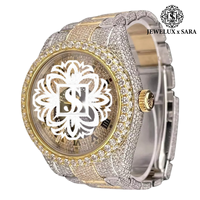 Montre Hip Hop Moissanite Diamant Givré pour Hommes – Montre-Bracelet de Luxe Tendance pour Rappeurs, Artistes, Influenceurs et Collectionneurs