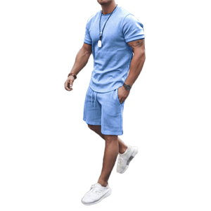 Ensemble de survêtements d'été personnalisés 100% coton pour homme, chemise et short, ensemble personnalisable à manches courtes, ensemble 2 pièces pour homme - Product Image 2
